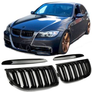 Esivõre läikiv must BMW E90 E91 SPORT 05-07 DOUBLE SLAT Brand new & never used. New in package Easy installation, no cutting or drilling required, simply exchange with original Grille Made from high Quality ABS This is NOT a genuine BMW product, but an aftermarket product Version: Gloss Black fits for BMW 3-Series Type E90 E91 Prefacelift 2005-08/2008 [Sedan and Touring] Does NOTfit 3 Series M3