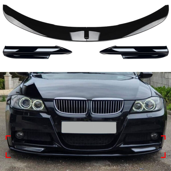 Splitter must läikiv BMW 3 series E90 E91 pre-LCI with M-Tech package