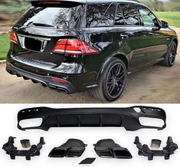 Difuusor + summuti otsad (BLACK) GLE 63 AMG look W166 GLE