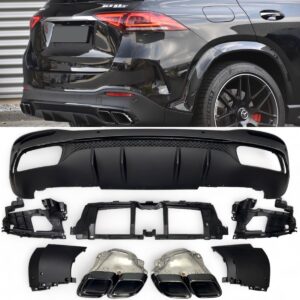 Difuusor + summuti otsad Mercedes W167 GLE SUV (BLACK) 63 AMG look