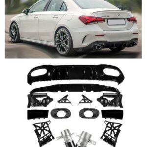 Difuusor + summuti otsad 2x1 (BLACK) SPORTY LOOK Mercedes A-Class sedaan V177