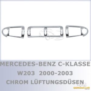 Ventilatsiooniavade matt kroom ümbrised MERCEDES C-Klass W203