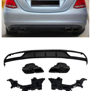 Difuusor + summuti otsad C63 AMG OPTIK Mercedes C-Class W205 standard equipment