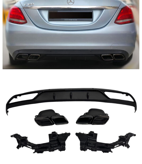 Difuusor + summuti otsad C63 AMG OPTIK Mercedes C-Class W205 standard equipment