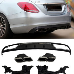 Difuusor + summuti otsad C63 AMG OPTIK Mercedes C-Class W205 standard equipment