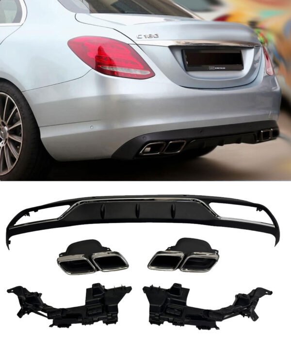 Difuusor + summuti otsad C63 AMG OPTIK Mercedes C-Class W205 standard equipment