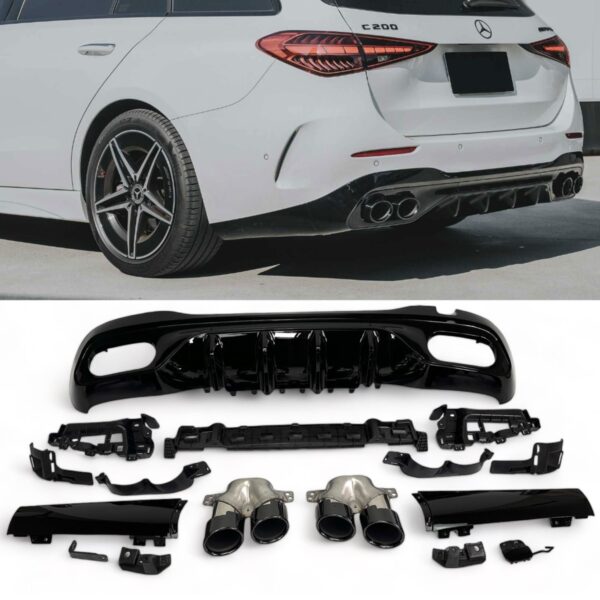 Difuusor + summuti otsad (MUST) C43 AMG LOOK fits for Mercedes W206 S206