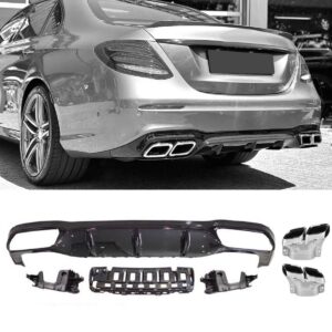 Difuusor + summuti otsad Mercedes W213 E-Class (CHROME) E63 AMG look