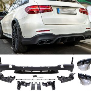 Difuusor + summuti otsad (BLACK) 63 AMG look Mercedes X253 GLC