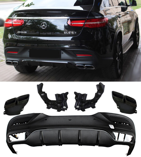 Difuusor + summuti otsad Mercedes C292 GLE COUPE (BLACK) 63 AMG look