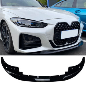 Splitter front spoiler lip suitable for BMW 4 Series G22 G23 with M-Sport package. Not suitable for standard equipment Condition of the item: New and originally packaged Material: Made of high-quality ABS plastic, resistant to external influences such as weather conditions or stone chips Note: This item is NOT an original BMW item, but rather an accessory Quality: First-class accessory front spoiler in striking design with tested quality and excellent fit Application: Fits BMW 4 Series G22 G23 with M Sport package. Not suitable for standard equipment Scope of delivery: 1x front spoiler/splitter package (3-piece left-middle-right), screws and double-sided adhesive tape Color: High-gloss black lacquered Assembly: Item is glued and screwed Included in installation: Roll of double-sided tape Screws Splitter must läikiv BMW 4 seera G22 G23 M-paketiga