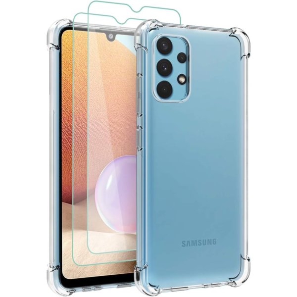 Samsung Galaxy A32 läbipaistev ümbris + 3 kaitseklaasi