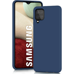 Samsung Galaxy A12 matt sinine ümbris + 3 kaitseklaasi